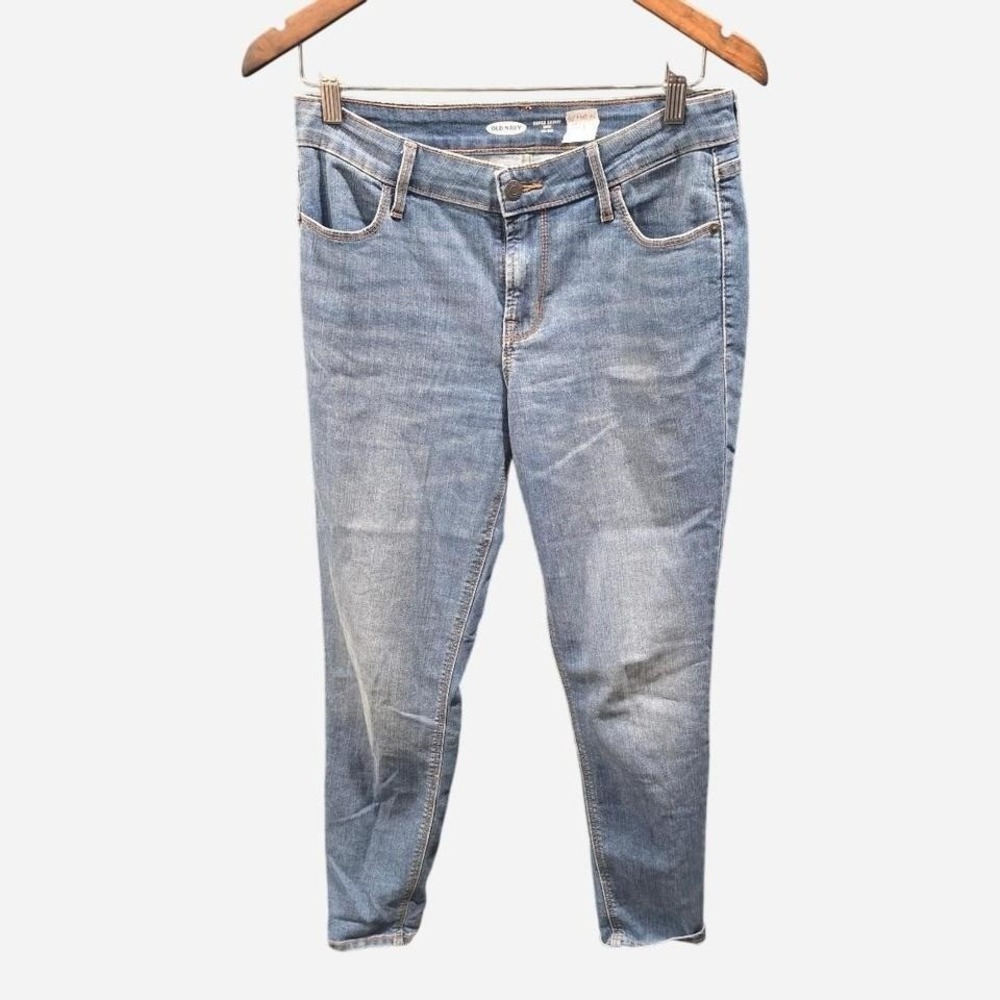Women's light‎ wash old navy super skinny ankle midrise size 6 (S3)